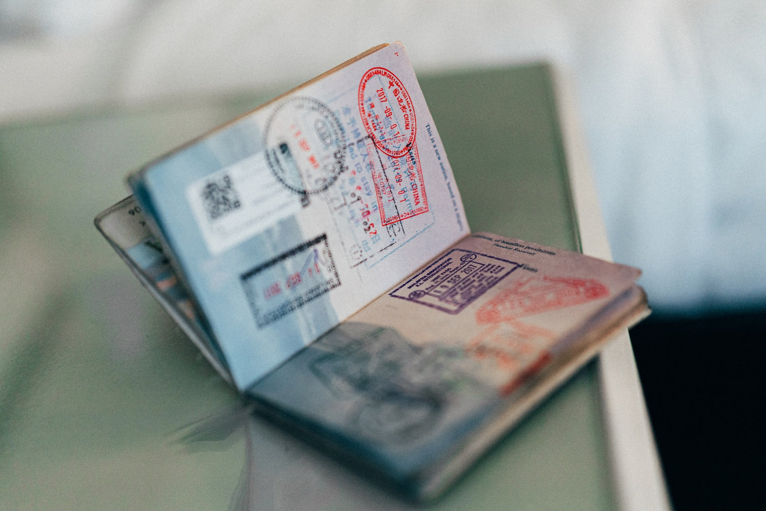 Passport with stamps